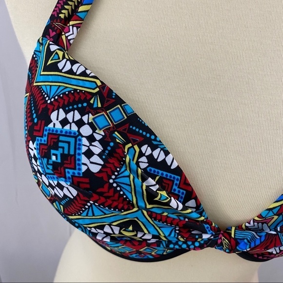 Mossimo Black And Multi Print Swim Top NWT - Picture 4 of 10